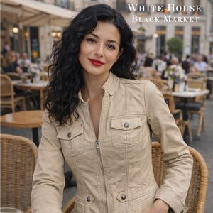 🌸White House Black Market Y2K Zip-Front Utility Jacket size 00